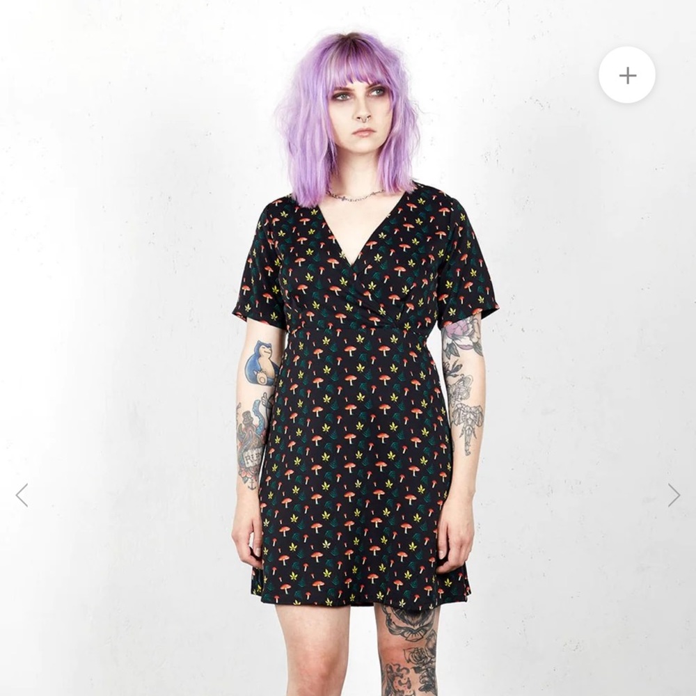 Mushroom Print Disturbia Dress Size US8